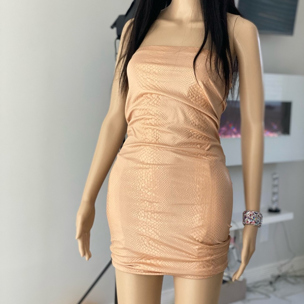 Snake skin mini tube dress